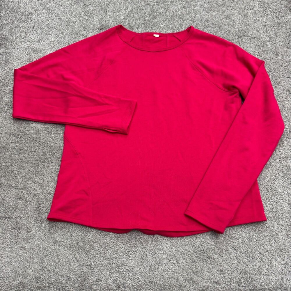 Zella Pullover Sweatshirt Womens Small Pink Crew Neck Thumbholes Active Stretch